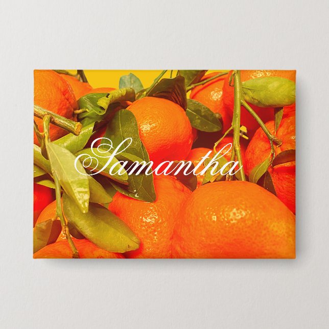 Soft Orange Fruit Aesthetic Button (Front)