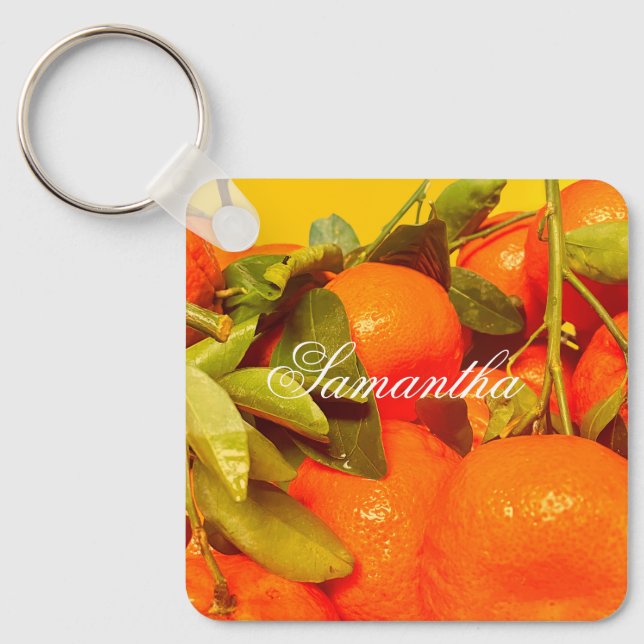 Soft Orange Fruit Aesthetic Keychain (Front)
