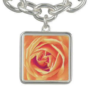 Soft orange rose print bracelet