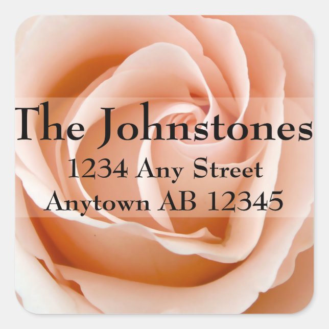 Soft Orange Rose Wedding Return Address Label (Front)
