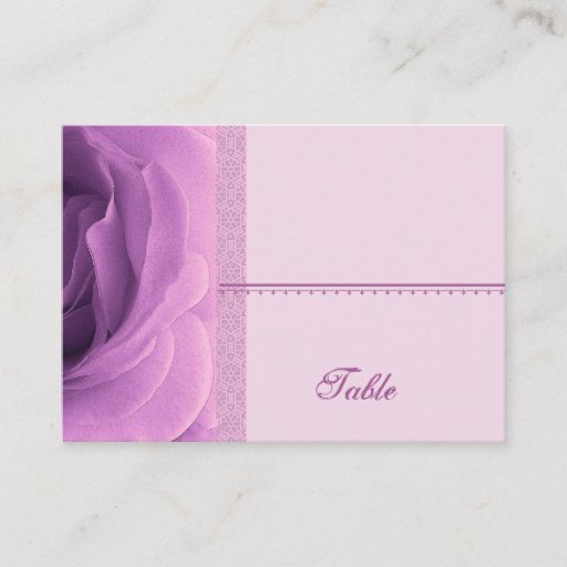Customizable Soft Orchid Purple Rose Place Card - Wedding Party Business Card Template