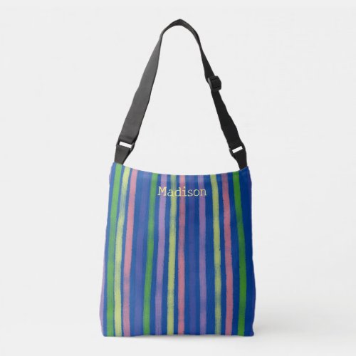 Soft  Original Contemporary Color Stripe Name Crossbody Bag