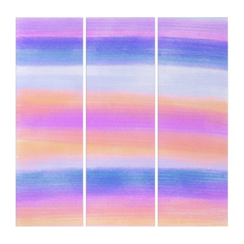 Soft  Original Contemporary Color Stripe Triptych