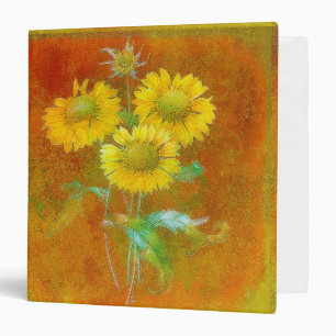 Soft painted sunflowers 3 ring binder