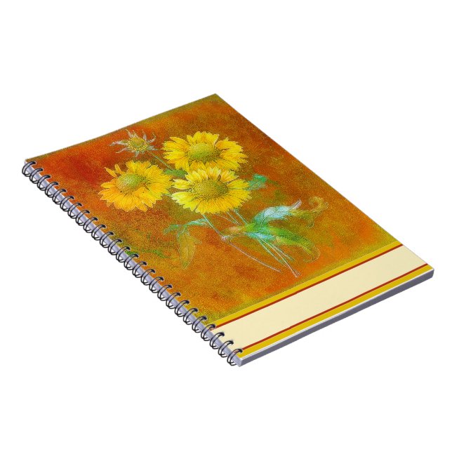 Soft painted sunflowers notebook (Right Side)