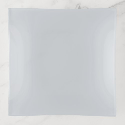 Soft Pale Blue_Gray Solid Color Frosted Steel Trinket Tray
