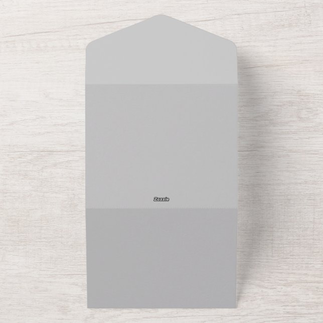 Soft Pale Gray Geometric All In One Invitation (Outside)