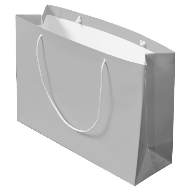 Soft Pale Gray Geometric Large Gift Bag (Back Angled)