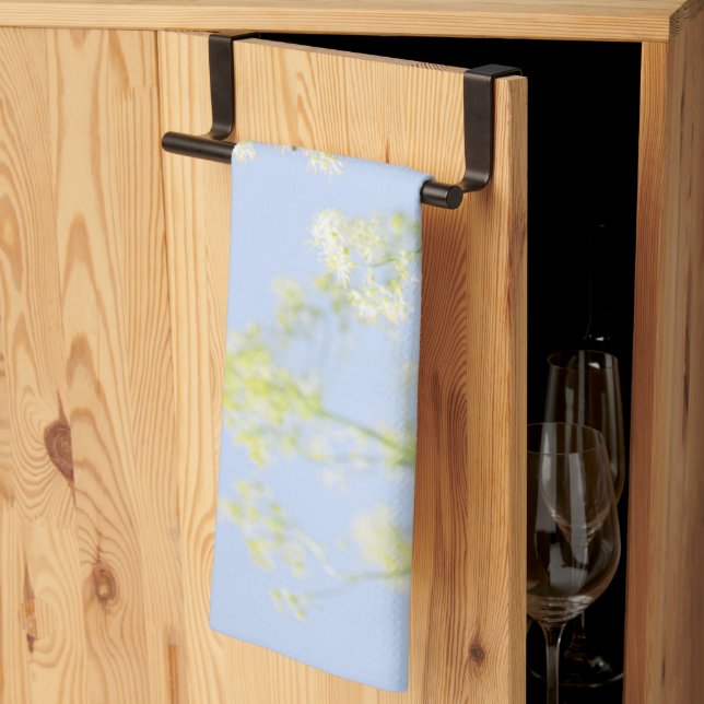 Soft Pale Pastel Blue Sky Wild Flowers Meadow Kitchen Towel (Thirds Fold)