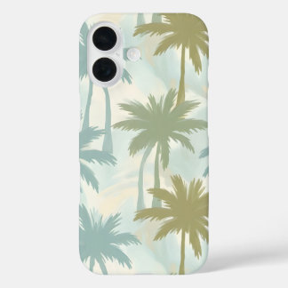 Soft Palm Trees – Pastel Tropical Pattern iPhone 16 Case