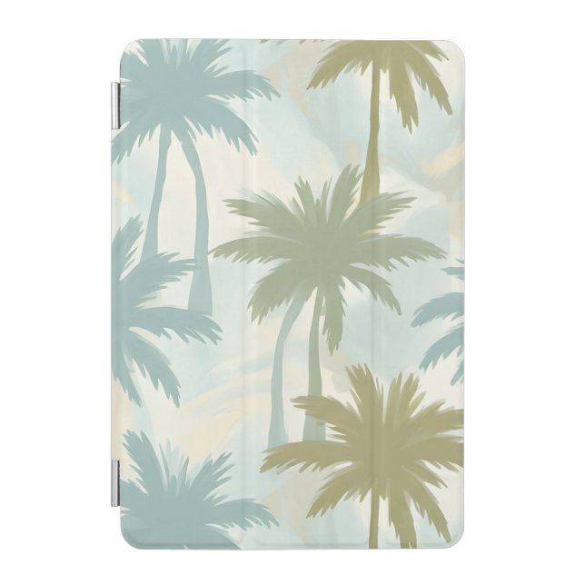 Soft Palm Trees – Pastel Tropical Pattern iPad Mini Cover (Front)