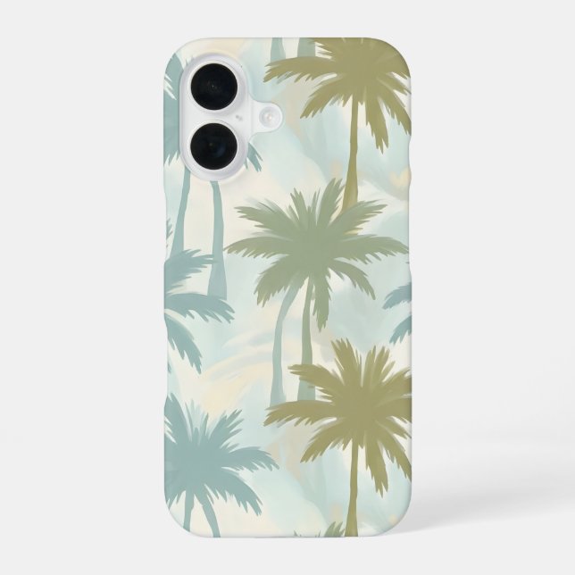 Soft Palm Trees – Pastel Tropical Pattern Iphone Case (Back)