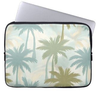 Soft Palm Trees – Pastel Tropical Pattern Laptop Sleeve