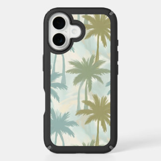 Soft Palm Trees – Pastel Tropical Pattern iPhone 16 Case