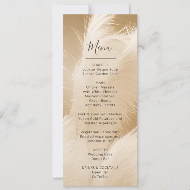 Soft Pampas Grass Photo  Invitation (Front)