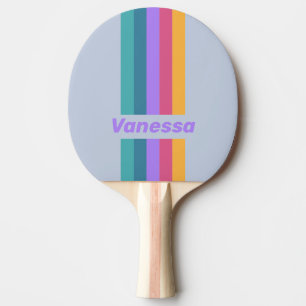 Soft Pansy Dream Pin Striped with Name Ping Pong Paddle