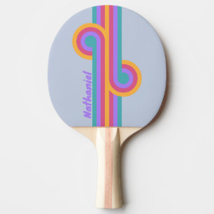 Soft Pansy Dream Stripe Loop with Name Ping Pong Paddle