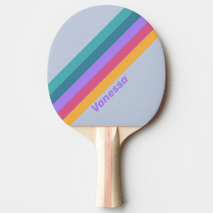 Soft Pansy Dream Striped with Name Ping Pong Paddle
