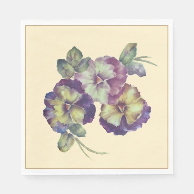 Soft Pansy Floral Napkins | Everyday & Special Occ (Front)