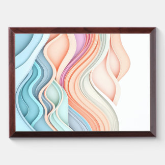 Soft Pastel 3D Abstract Wavy Lines Award Plaque