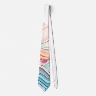 Soft Pastel 3D Abstract Wavy Lines Neck Tie