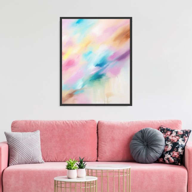 Soft Pastel Abstract Art Canvas Print (Insitu(LivingRoom))