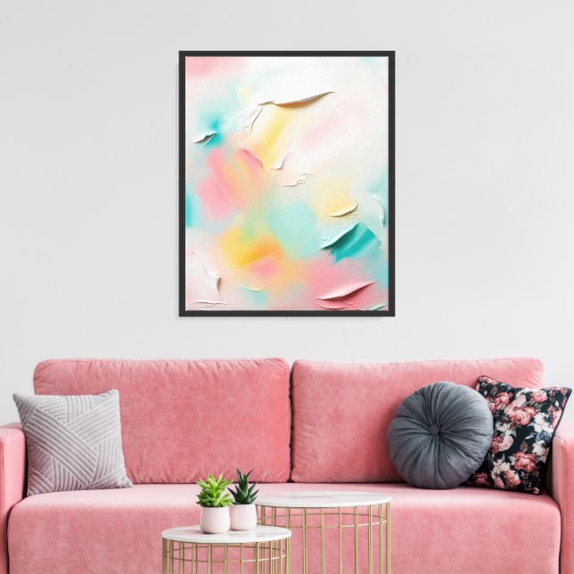 Soft Pastel Abstract Art Canvas Print (Insitu(LivingRoom))