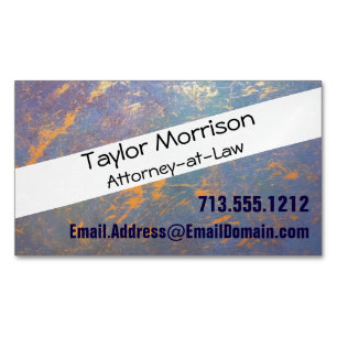 Soft Pastel Abstract Gold and Muted Splatter Business Card Magnet
