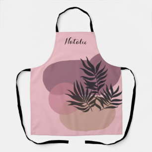 Soft Pastel Abstract Pink Tropical Apron