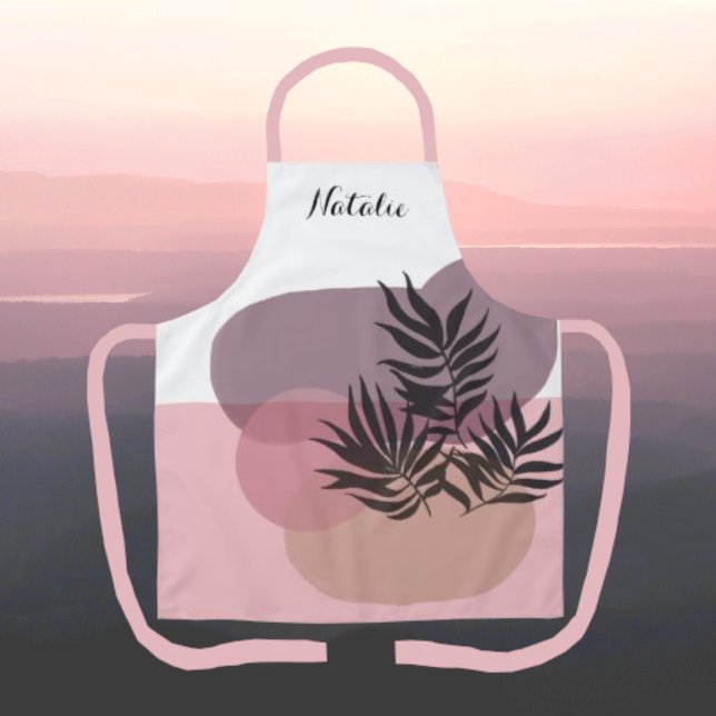 Soft Pastel Abstract Pink Tropical Apron (Creator Uploaded)