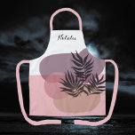 Soft Pastel Abstract Pink Tropical Apron<br><div class="desc">Give yourself or a loved one this pretty pastel soft toned apron featuring leaves and tropical setting. You can easily change the name to your desired name, by selecting the "personalize this template" on right hand side of page and type in the name to make it your own. If you...</div>