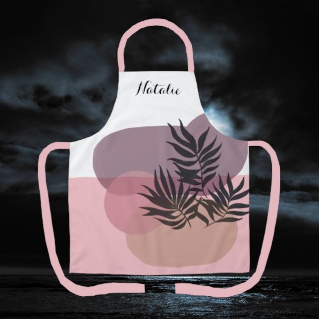 Soft Pastel Abstract Pink Tropical Apron (Creator Uploaded)