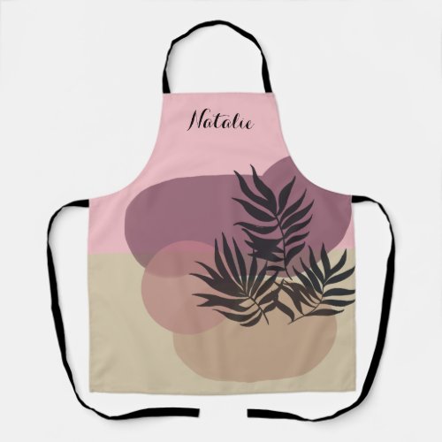 Soft Pastel Abstract Tan Pink Tropical Apron