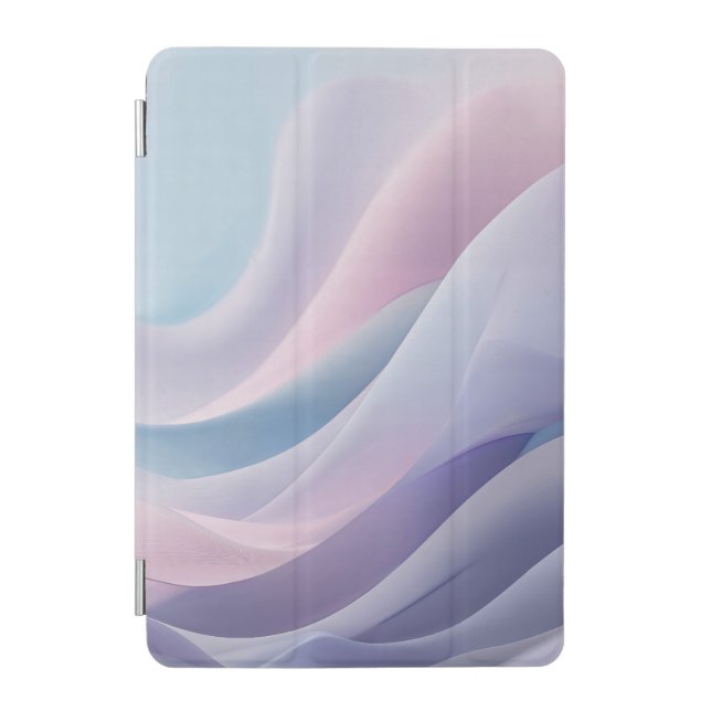 Soft Pastel Abstract Waves Dreamy Fluid Design iPad Mini Cover (Front)