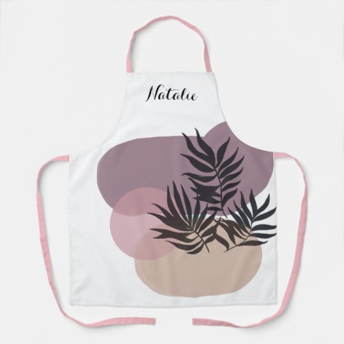 Soft Pastel Abstract White Tropical Apron