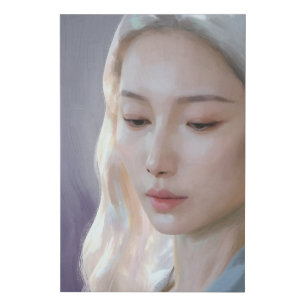 Soft Pastel Aesthetic Woman Fine Art Faux Canvas Print