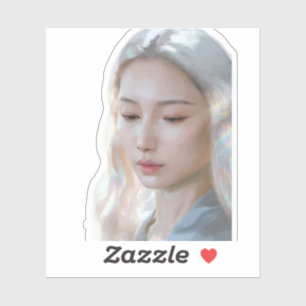 Soft Pastel Aesthetic Woman Fine Art Sticker