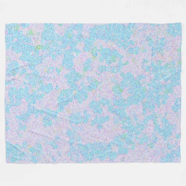 Soft pastel aqua lines abstract fleece blanket (Front (Horizontal))