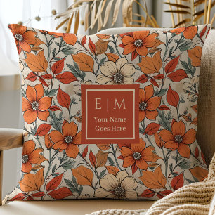 Soft Pastel Autumn Flower Pillow Cozy Room Style