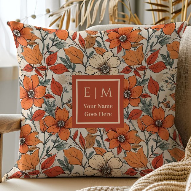 Soft Pastel Autumn Flower Pillow Cozy Room Style (Soft Pastel Autumn Flower Pillow Cozy Room Style)