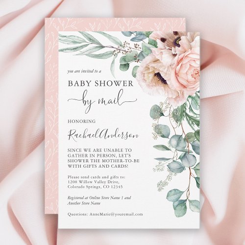 Soft Pastel Baby Shower by Mail Invitation