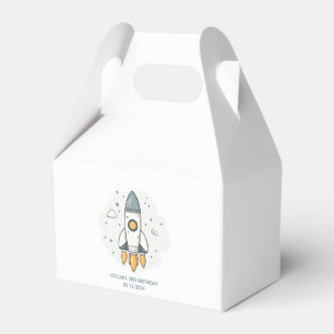 Soft Pastel Beige Rocket Ship Favor Boxes