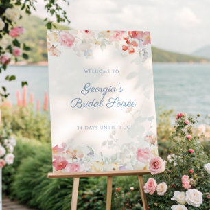 Soft Pastel Bloom Border Welcome  Foam Board