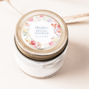 Soft Pastel Bloom Bridal Shower Classic Round Sticker