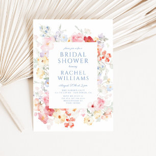 Soft Pastel Bloom Bridal Shower Invitation