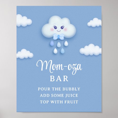 Soft pastel blue cloud 9 boy baby Mom_osa bar sign