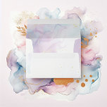 Soft Pastel Blue, Lilac and Gold Alcohol Ink Envelope<br><div class="desc">This elegant envelope design features soft, calming shades of pastel blue, lilac, and gold, creating a luxurious and peaceful look. The flowing marble effect, paired with brushstroke-like details and delicate gold accents, gives the envelope an artistic touch, perfect for wedding invitations or any special occasion. With its blend of gentle...</div>