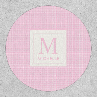 Soft Pastel Blush Baby Pink and White Checkered Patch