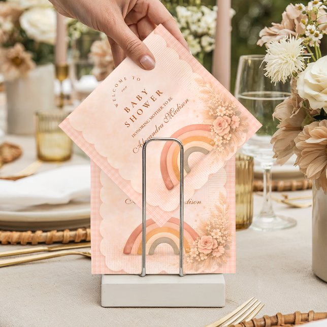Soft Pastel Boho Rainbow Baby Shower Napkins (Creator Uploaded)