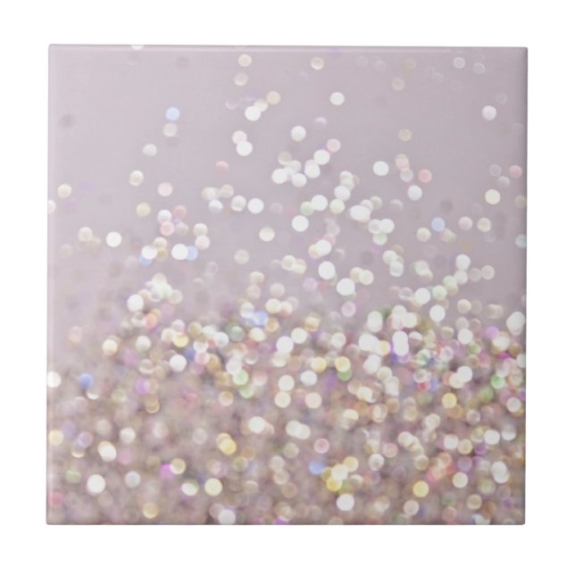 Soft Pastel Bokeh Sparkles Tile (Front)